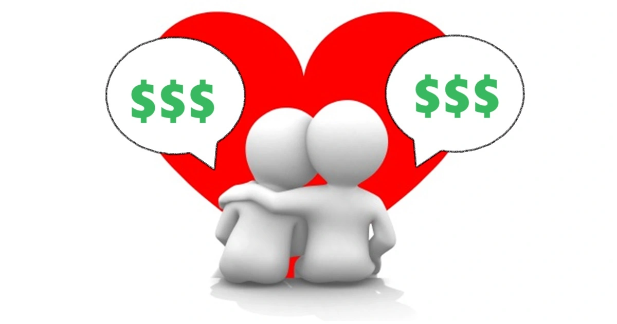 Couple talking for the love of money